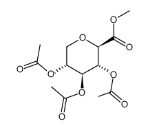 (2R,3R,4S,5R)-2-(methoxycarbonyl)tetrahydro-2H-pyran-3,4,5-triyl triacetate结构式