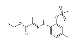 (E)-ethyl pyruvate 2-[2-(methanesulfonyloxy)-4-methyl]phenylhydrazone结构式