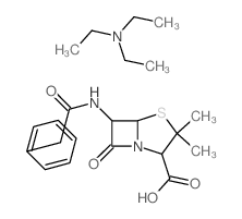 N,N-diethylethanamine; 3,3-dimethyl-7-oxo-6-[(2-phenylacetyl)amino]-4-thia-1-azabicyclo[3.2.0]heptane-2-carboxylic acid结构式