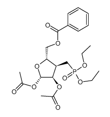 1,2-di-O-acetyl-5-O-benzoyl-3-deoxy-3-O-(diethoxyphosphonomethyl)-β-D-ribofuranose Structure