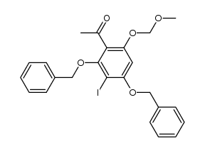 2',4'-bis(benzyloxy)-3'-iodo-6'-(methoxymethoxy)acetophenone Structure