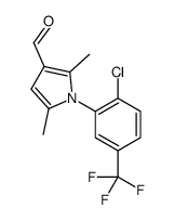 1-(2-氯-5-三氟甲基-苯基)-2,5-二甲基-1H-吡咯-3-甲醛结构式