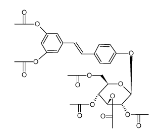 (E)-1-(3,5-diacetoxy)-2-(4'-O-2,3,4,6-tetraacetyl-β-D-glucopyranosidophenyl)ethene结构式