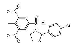 (9CI)-2-(4-氯苯基)-3-[(4-甲基-3,5-二硝基苯基)磺酰基]-噻唑烷结构式