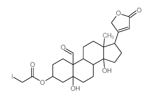 [10-formyl-5,14-dihydroxy-13-methyl-17-(5-oxo-2H-furan-3-yl)-2,3,4,6,7,8,9,11,12,15,16,17-dodecahydro-1H-cyclopenta[a]phenanthren-3-yl] 2-iodoacetate Structure