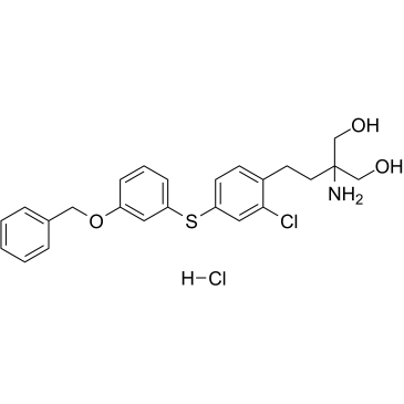 2-氨基-2-[2-[2-氯-4-[[3-(苄氧基)苯基]硫]苯基]乙基]-1,3-丙二醇盐酸盐结构式