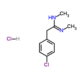 (1Z)-2-(4-Chlorophenyl)-N,N'-dimethylethanimidamide hydrochloride (1:1) Structure