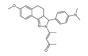 (E)-4-[3-[4-(dimethylamino)phenyl]-7-methoxy-3,3a,4,5-tetrahydrobenzo[g]indazol-2-yl]pent-3-en-2-one结构式