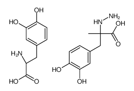 (2S)-3-(3,4-Dihydroxyphenyl)-2-hydrazino-2-methylpropanoic acid-3-hydroxy-L-tyrosine (1:1) Structure