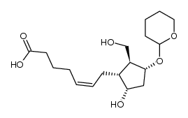 2α-(6-carboxy-hex-cis-2-enyl)-3β-hydroxymethyl-4α-(2-tetrahydropyranyloxy)-cyclopentan-1α-ol Structure
