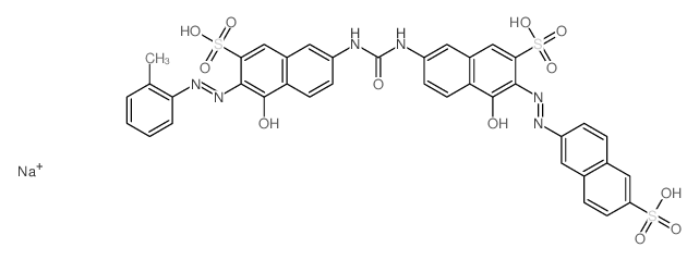 2-Naphthalenesulfonicacid,4-hydroxy-7-[[[[5-hydroxy-6-[2-(2-methylphenyl)diazenyl]-7-sulfo-2-naphthalenyl]amino]carbonyl]amino]-3-[2-(6-sulfo-2-naphthalenyl)diazenyl]-,sodium salt (1:3) structure