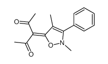 3-(2,4-dimethyl-3-phenyl-1,2-oxazol-5-ylidene)pentane-2,4-dione结构式