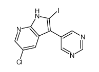 5-Chloro-2-iodo-3-(5-pyrimidinyl)-1H-pyrrolo[2,3-b]pyridine Structure