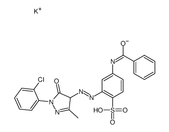 potassium 4-benzamido-2-[[1-(2-chlorophenyl)-4,5-dihydro-3-methyl-5-oxo-1H-pyrazol-4-yl]azo]benzenesulphonate结构式