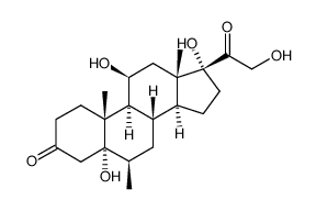 5,11β,17,21-tetrahydroxy-6β-methyl-5α-pregnane-3,20-dione结构式