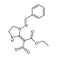 1-(benzylideneamino)-2-((ethoxycarbonyl)nitromethylene)imidazoline结构式