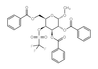 [(2R,3S,4R,5R,6S)-4,5-dibenzoyloxy-6-methoxy-3-(trifluoromethylsulfonyloxy)oxan-2-yl]methyl benzoate结构式