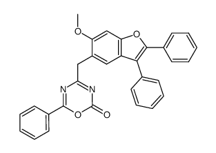 4-((6-methoxy-2,3-diphenylbenzofuran-5-yl)methyl)-6-phenyl-2H-1,3,5-oxadiazin-2-one Structure