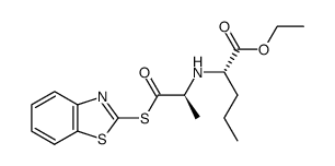 N-[1(S)-ethoxycarbonylbutyl]-(S)-alanine-2'-benzothiazolylthio ester Structure
