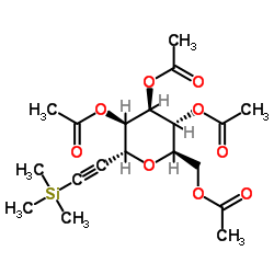 Acetic acid 4,5-diacetoxy-2-acetoxyMethyl-6-triMethylsilanylethynyl-tetrahydro-pyran-3-yl ester structure
