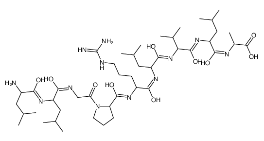 (2S)-2-[[(2S)-2-[[(2S)-2-[[(2S)-2-[[(2S)-2-[[(2S)-1-[2-[[(2S)-2-[[(2S)-2-amino-4-methylpentanoyl]amino]-4-methylpentanoyl]amino]acetyl]pyrrolidine-2-carbonyl]amino]-5-(diaminomethylideneamino)pentanoyl]amino]-4-methylpentanoyl]amino]-3-methylbutanoyl]amin Structure