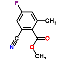 2-氰基-4-氟-6-甲基苯甲酸甲酯结构式