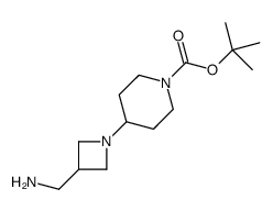4-(3-氨基甲基-氮杂啶-1-基)-哌啶-1-羧酸叔丁酯结构式
