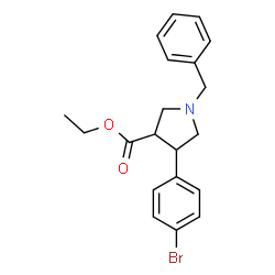 反式-1-苄基-4-(4-溴苯基)吡咯烷-3-羧酸乙酯结构式
