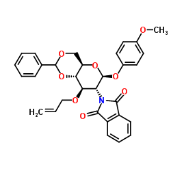 4-甲氧苯基-3-O-烯丙基-4,6-O-苯亚甲基-2-脱氧-2-邻苯二甲酰亚氨基-β-D-吡喃葡萄糖苷图片