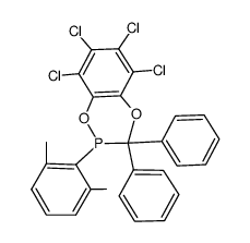 5,6,7,8-Tetrachloro-2-(2,6-dimethyl-phenyl)-3,3-diphenyl-2,3-dihydro-benzo[1,4,2]dioxaphosphinine结构式