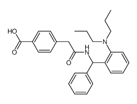 4-[N-(2-Di-n-propylamino-α-phenyl-benzyl)-aminocarbonylmethyl]-benzoic acid结构式