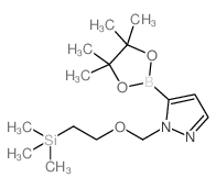 1-(2-三甲基甲硅烷基乙氧基)甲基吡唑-5-硼酸频哪醇酯结构式