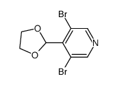 3,5-Dibromo-4-(1,3-dioxolan-2-yl)pyridine结构式