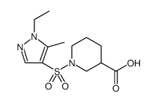 3-Piperidinecarboxylic acid, 1-[(1-ethyl-5-methyl-1H-pyrazol-4-yl)sulfonyl] Structure