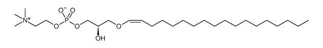 1-O-1'-(Z)-十八烯基-2-羟基-sn-甘油-3-磷酸胆碱结构式