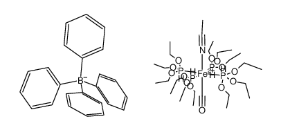 trans-[Fe(CO)(CH3CN)(P(OEt)3)4](BPh4)2结构式