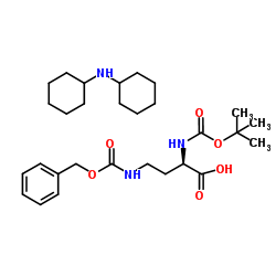 N-叔丁氧羰基-N'-苄氧羰基-D-2,4-二氨基丁酸二环己胺盐结构式