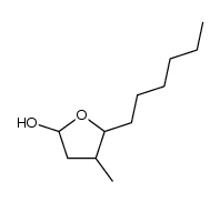 5-hexyl-4-methyltetrahydrofuran-2-ol结构式
