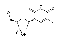 1-(3'-C-methyl-2'-deoxy-β-D-threo-pentofuranosyl)thymine Structure