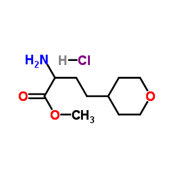Methyl 2-amino-4-(tetrahydro-2H-pyran-4-yl)butanoate hydrochloride (1:1) Structure