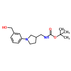2-Methyl-2-propanyl ({1-[3-(hydroxymethyl)phenyl]-3-pyrrolidinyl}methyl)carbamate Structure