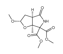 (1S,3S,5R)-3-methoxy-8,8-di(methoxycarbonyl)-1-methyl-2-oxa-7-azabicyclo[3.3.0]octane-6-one Structure