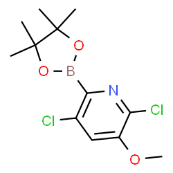 2,5-Dichloro-3-methoxy-6-(4,4,5,5-tetramethyl-1,3,2-dioxaborolan-2-yl)pyridine Structure