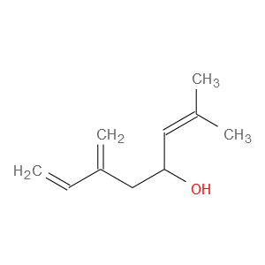 2-甲基-6-亚甲基-2,7-辛二烯-4-醇结构式