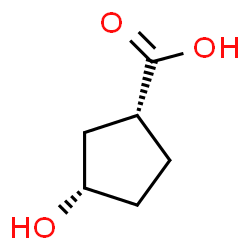 (1R,3S)-3-hydroxycyclopentane-1-carboxylic acid Structure