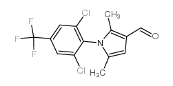 1-[2,6-二氯-4-(三氟甲基)苯基]-2,5-二甲基-1H-吡咯-3-甲醛结构式