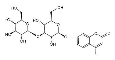 4-methylumbelliferyl 3-O-β-D-glucopyranosyl-β-D-glucopyranoside结构式