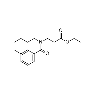 3-(N-丁基-3-甲基苯甲酰氨基)丙酸乙酯结构式