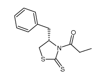 1-[(4R)-4-(苯基甲基)-2-硫代-3-噻唑烷基]-1-丙酮结构式