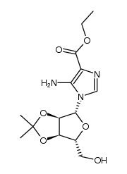 N1-(2',3'-O-isopropylidene-β-D-ribofuranosyl)-4-ethoxycarbonyl-5-aminoimidazole Structure